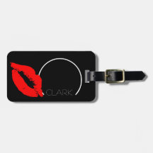 Custom Kiss Lips Black Red Lipstick Clark Monogram