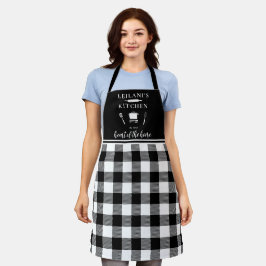 Custom Kitchen Heart Zuhause Buffalo Kariert Black Schürze