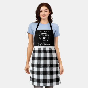 Custom Kitchen Heart Zuhause Buffalo Kariert Black Schürze