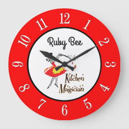 Custom Kitchen Magician 1950s Retro Numbers Clock Große Wanduhr