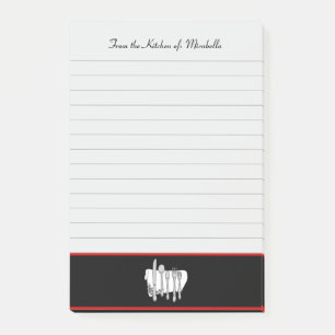 Custom Kitchen of Black Red Lined Post it Notes Post-it Klebezettel