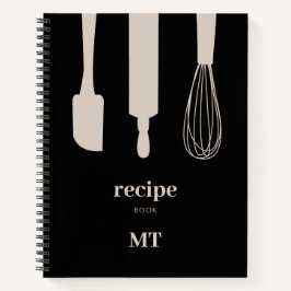 Custom Kitchen Utensitic Monogram Rezept Kochbuch Notizbuch
