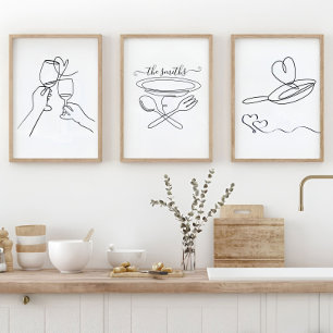 Custom Kitchen Wall Art, Housewärming Liebe Zeiche Bilderwand Sets