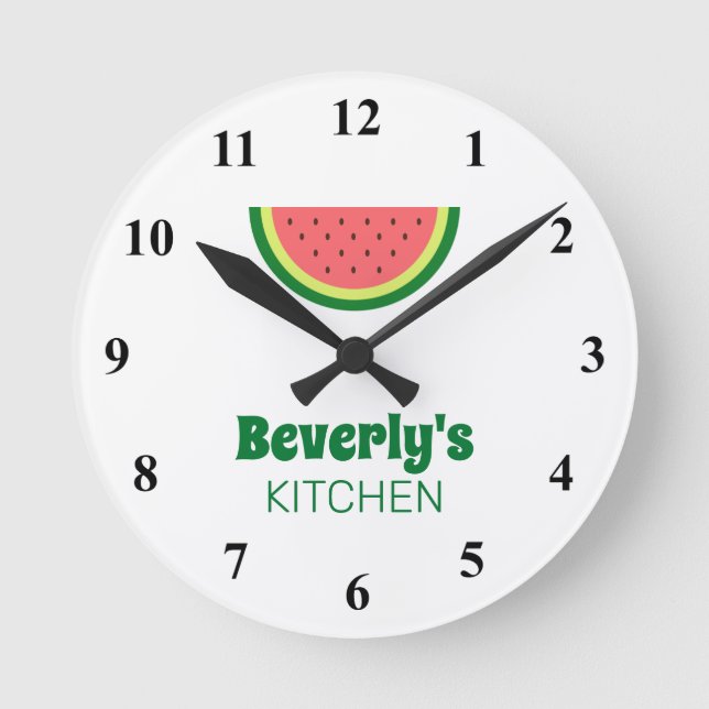 Custom kitchen wall clock with melon fruit logo runde wanduhr (Vorderseite)