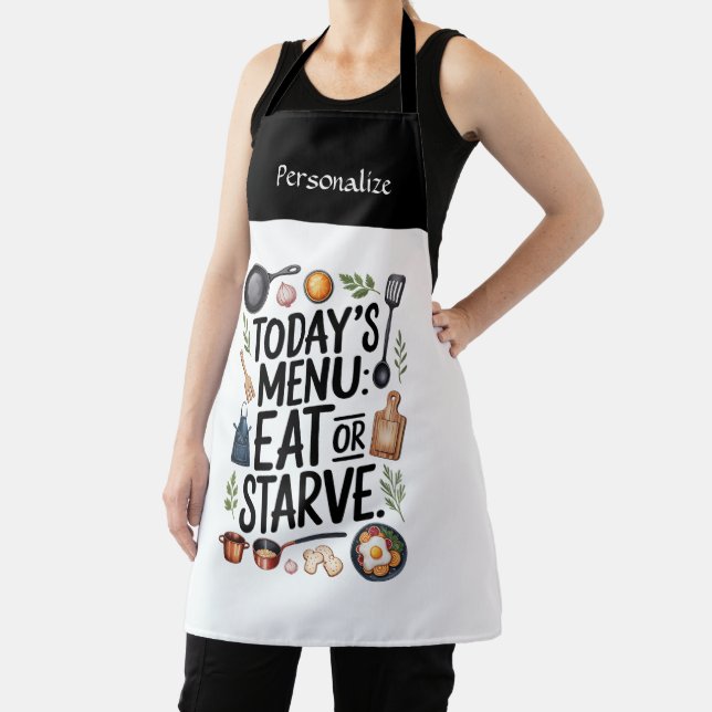 Custom Kitchen Wear and Attitude Quote Personalize Schürze (InSitu)