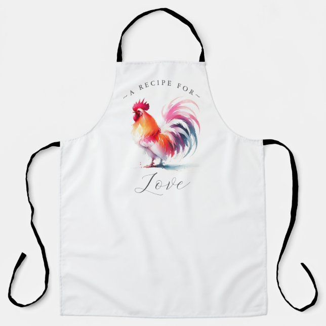 Custom Kitchenette Schürze Weiß mit Rooster (Vorderseite)