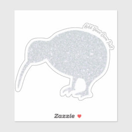 CUSTOM Kiwi Sparkle Glitzer Sticker