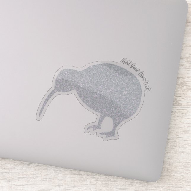 CUSTOM Kiwi Sparkle Glitzer Sticker (Detail)