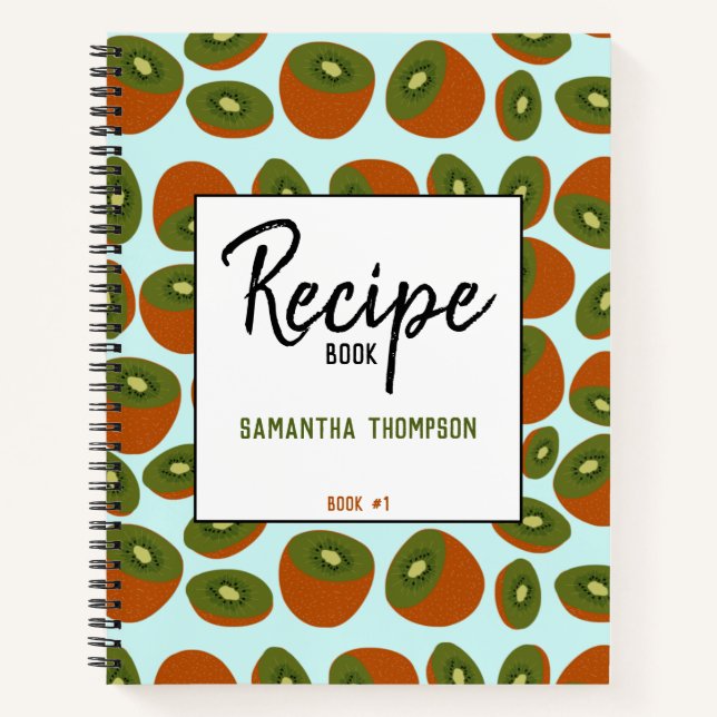 Custom Kiwifruit Muster Rezept Leere Notebook Notizbuch (Vorderseite)