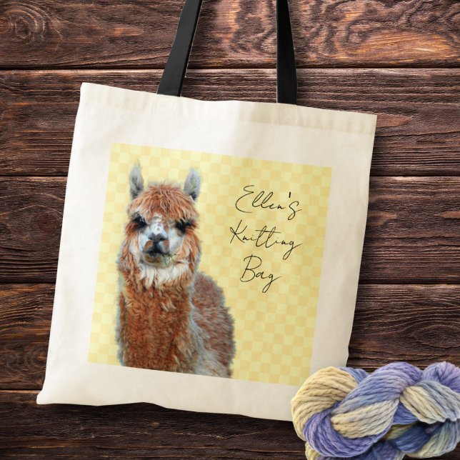 Custom Knitting Project Bag Llama Tragetasche (Von Creator hochgeladen)