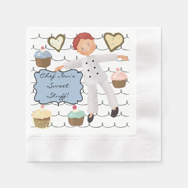 Custom Koch Backen Party Papier Napkins Serviette (Vorderseite)