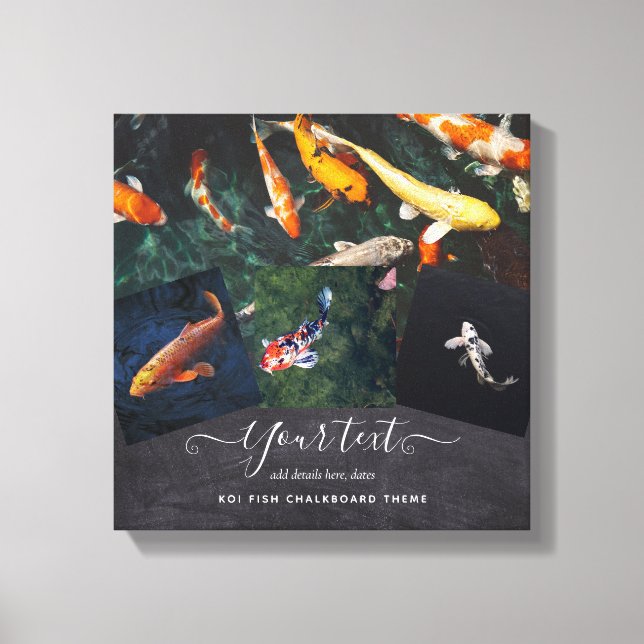 Custom KOI FISH Foto Collage Geschenk für Männer Leinwanddruck (Vorderseite)