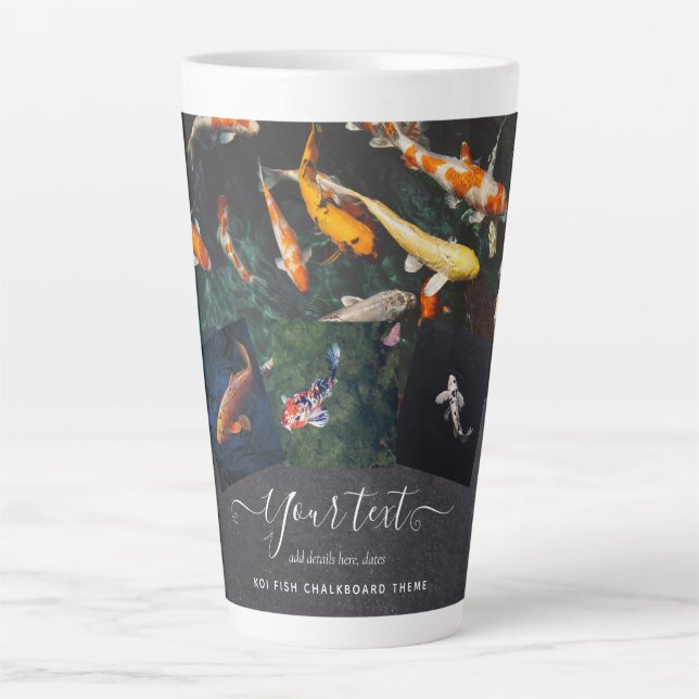 Custom KOI FISH Foto Collage Geschenk für Männer Milchtasse (Vorderseite)