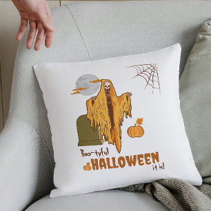 Custom Kokett Skeleton Funny Pumpkin Halloween Kissen