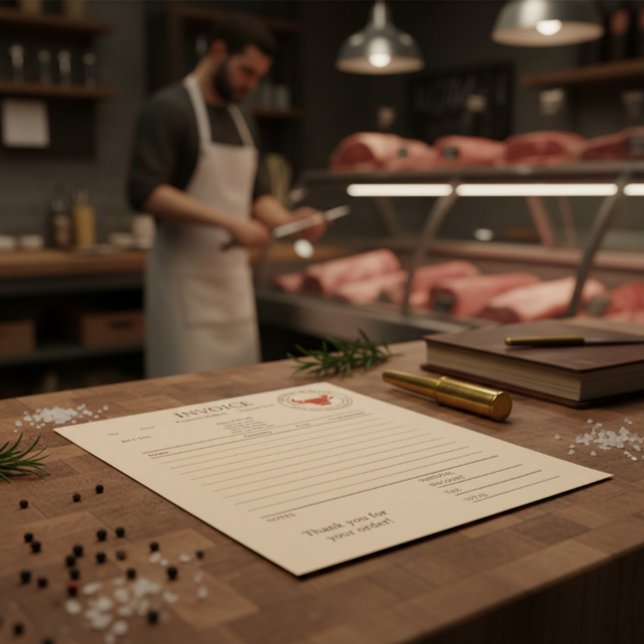 Custom Kraft Butcher Shop Invoice  Notizblock (Von Creator hochgeladen)