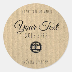 Custom Kraft Label Vintag Simple Trendy Runder Aufkleber
