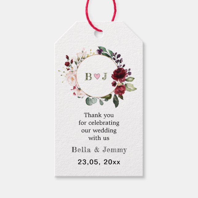 Custom Kraft Paper, Personalisiert Wedding, vielen Geschenkanhänger (Vorderseite)