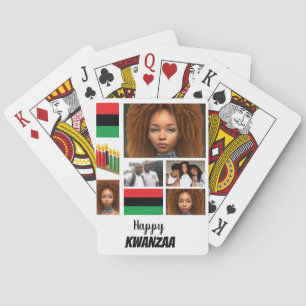 Custom Kwanzaa 8 Foto Collage Spielkarten