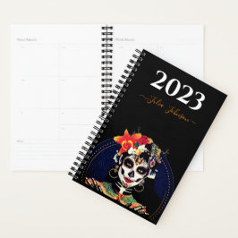 Custom LA CATRINA SUGAR SKULL 2023 Diary Agenda Planer