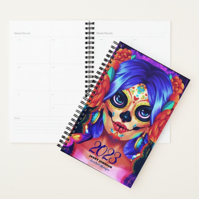 Custom LA CATRINA SUGAR SKULL 2023 Wöchentlicher M Planer (Anzeige)
