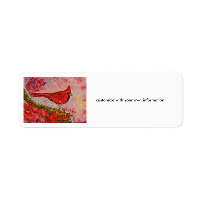 custom label - Cardinal Watercolor (Vorne)