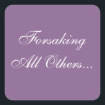 Custom lädt den französischen Lilac Wedding Vows E Quadratischer Aufkleber<br><div class="desc">Custom lädt französische Lilac Wedding Vows Umschlag Aufkleber Stickers ein - farblich koordinierter französischer Lilac Designer Hochzeit französischer Lilac- und White Envelope Stickers - Bridal Shopper regelmäßig recherchieren: Wie finde ich die besten Hochzeitsaufkleber für meine Einladungen? Diese exquisiten und erstellen Sie Ihre eigenen Custom Invite Siegel Stickers perfekt für Hochzeit...</div>