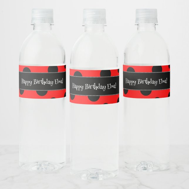 Custom Ladybug Water Bottle Labels (Flaschen)