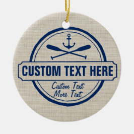 Custom Lake, Beach House & Boat Nautical Anchor Keramik Ornament