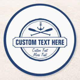 Custom Lake, Beach House & Boat Nautical Anchor Runder Pappuntersetzer