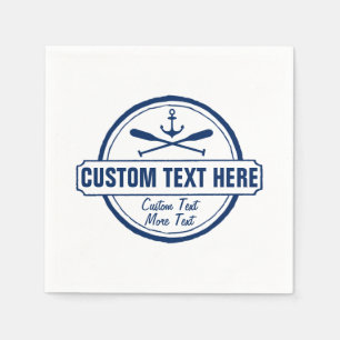 Custom Lake, Beach House & Boat Nautical Anchor Serviette