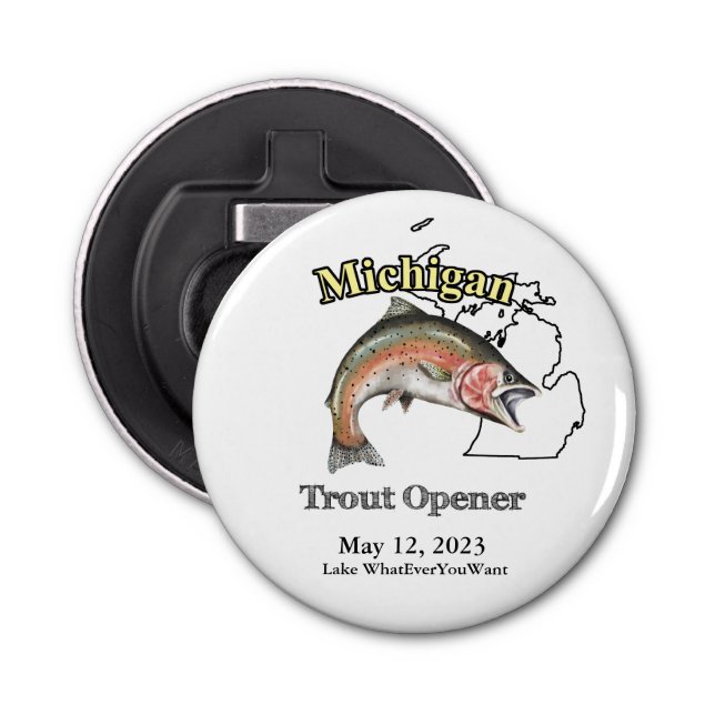 Custom Lake/Date Michigan Trout Opener Flaschenöffner (Vorderseite)