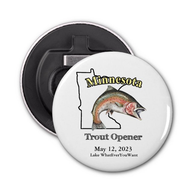 Custom Lake/Date Minnesota Trout Opener Flaschenöffner (Vorderseite)