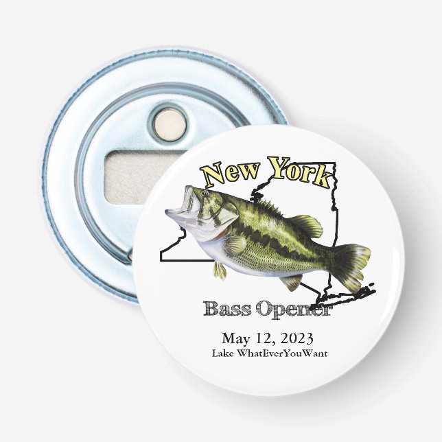 Custom Lake/Date New York Bass Opener Flaschenöffner (Vorderseite)