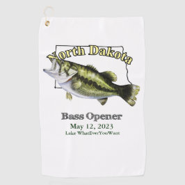 Custom Lake/Date North Dakota Basshandtuch Golfhandtuch