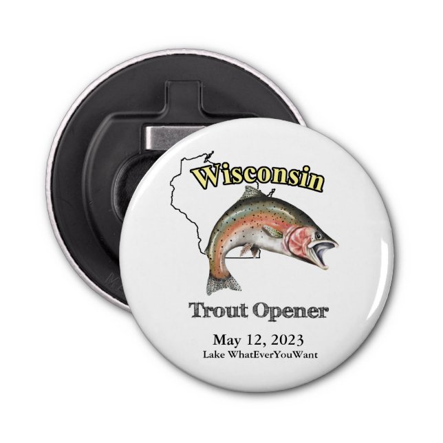 Custom Lake/Date Wisconsin Foreut Opener Flaschenöffner (Vorderseite)