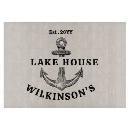 Custom Lake House Cutting Board mit Anchor Design Schneidebrett