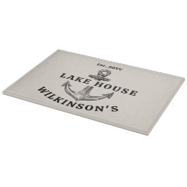 Custom Lake House Cutting Board mit Anchor Design Schneidebrett