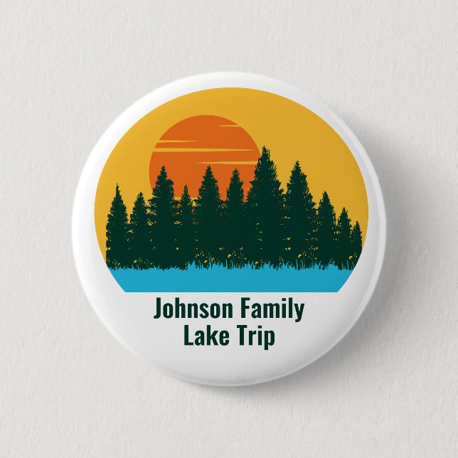 Custom Lake House Family Trip Niedlich Sunset Button (Vorderseite)