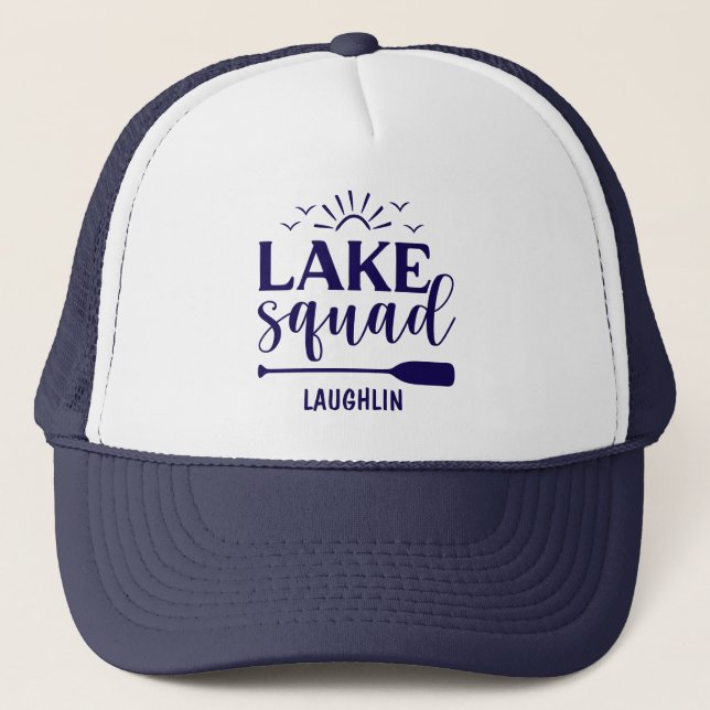 Custom Lake Squad Vibes Vacation Camping Camper Truckerkappe (Vorderseite)