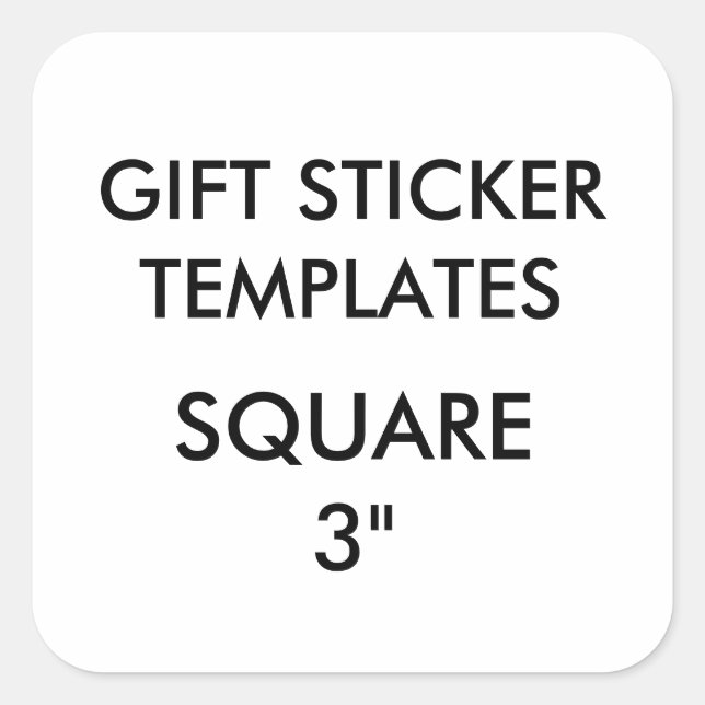 Custom LARGE 3" SQUARE Geschenkaufkleber Vorlage Quadratischer Aufkleber (Vorderseite)