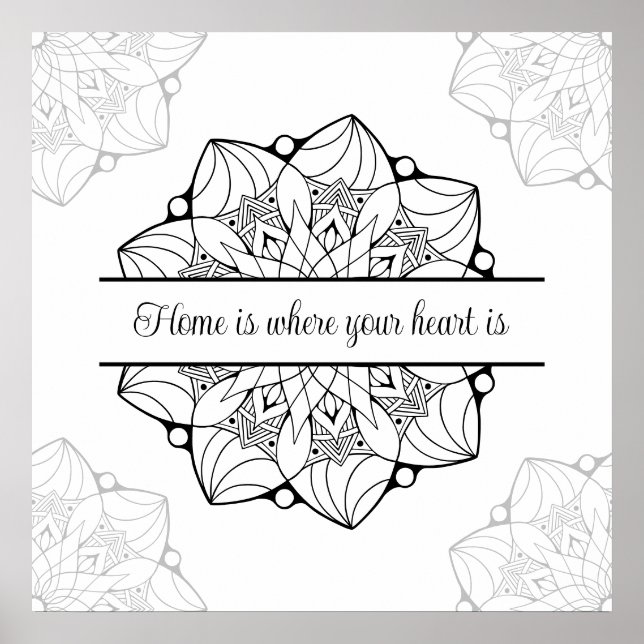 Custom Large Mandala Adult Coloring Poster (Vorne)