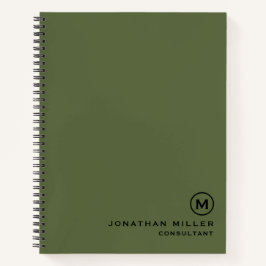 Custom Large Spiral Olive Hardcover 8.5" x 11" Notizbuch