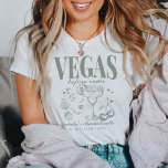 Custom Las Vegas Junggeselinnen-Abschied Personali T-Shirt<br><div class="desc">Erhöhen Sie Ihren Las Vegas Junggeselinnen-Abschied mit unserem Emerald Green "Vegas Before Vows" Custom Las Vegas Junggeselinnen-Abschied Personalisierten T - Shirt. Dieses stilvolle Tee verbindet Eleganz mit einem Casino-inspirierten Design und ist somit das ideale Kleidungsstück für Ihr unvergessliches Wochenende. Egal ob Sie einen Poker würfeln oder einen Mädchenabend planen, dieser...</div>