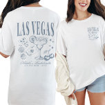 Custom Las Vegas Junggeselinnen-Abschied Personali T-Shirt<br><div class="desc">Mit unserem Personalisierten T - Shirt Dusty Blue Custom Las Vegas Junggeselinnen-Abschied mit einem auffälligen Front- und Back Print-Design lassen Sie sich von Ihrem Las Vegas-Abenteuer verzaubern. Dieses Shirt ist so konzipiert, dass es die Essenz Ihres Retro-Kasino-Strandausflugs einfängt und mit spielerischen Elementen wie Würfeln und Getränkemosen geschmückt ist. So können...</div>