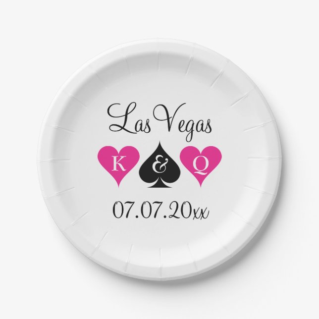 Custom Las Vegas Poker Thema Hochzeitsfeier Teller (Vorderseite)