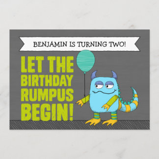 CUSTOM Lasse den Geburtstag Rumpus Begin!Einladung Einladung
