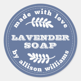 Custom Lavendel Soap Blue Runder Aufkleber