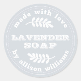 Custom Lavendel Soap Pastel Blue Runder Aufkleber