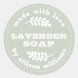 Custom Lavendel Soap Pastel Green Runder Aufkleber