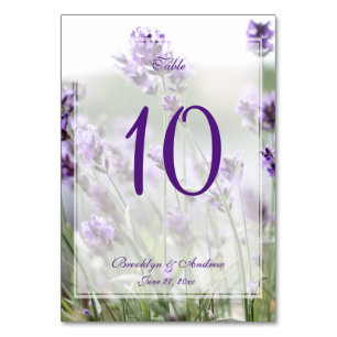 Custom Lavender Bohemische Hochzeitssliding-Tischn Tischnummer